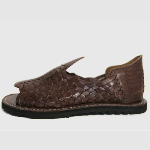 SIDREY Women Thick-Mexican Sandals Pachuco Style Handmade Brown Huaraches Size 8 - Picture 3 of 7